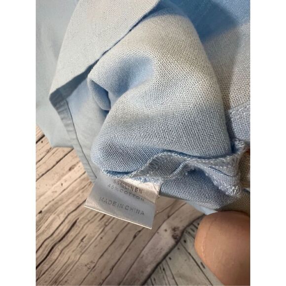 Duffield Lane Linen blend Blue sleeveless Dress Size Large - Picture 6 of 9